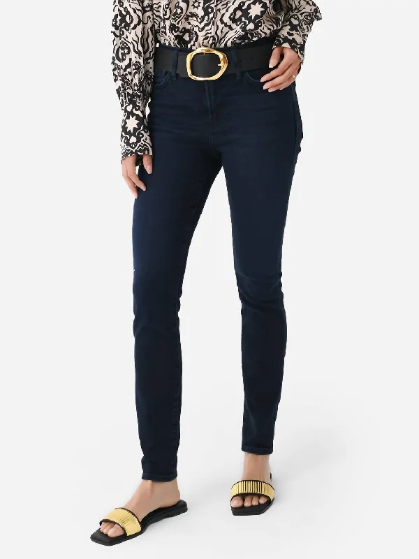 distressed cropped slim jeans for women -Le High Skinny Jean In Onyx Indigo