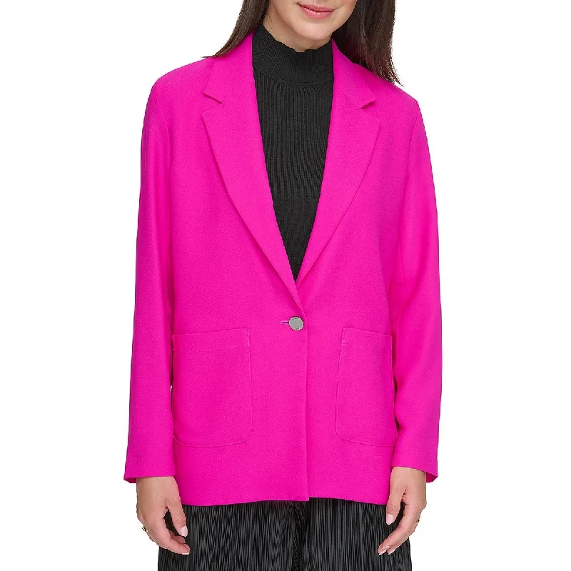 stylish knit jacket for women -DKNY Womens Solid Business One-Button Blazer