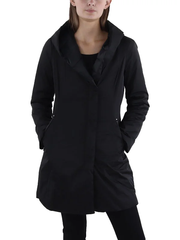 warm padded coat for women -Womens Insulated Asymmetric Raincoat