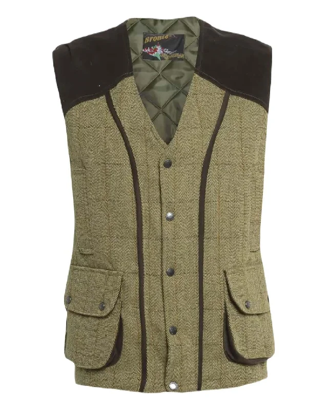 ladies' sporty windbreaker -Bronte Derby Tweed Field Waistcoat