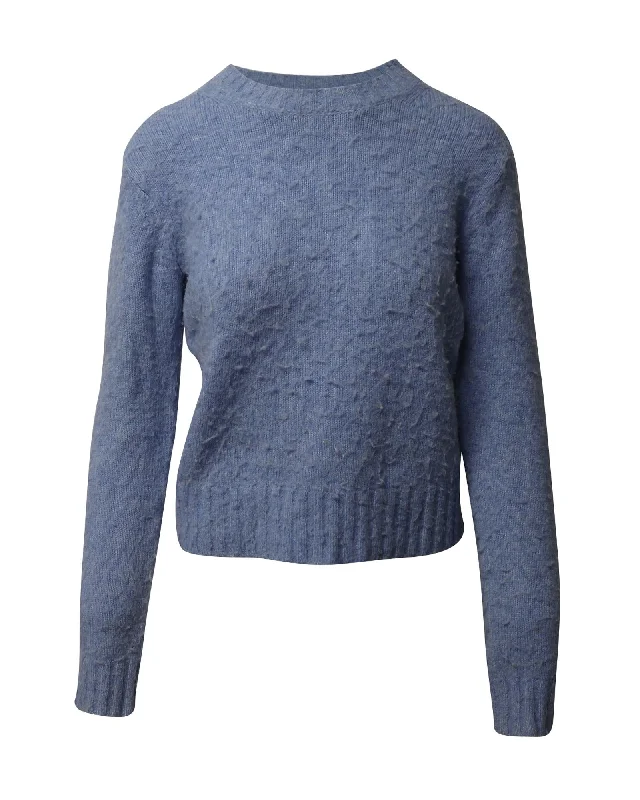 professional work blazer for women -Light  Wool Crewneck Jumper