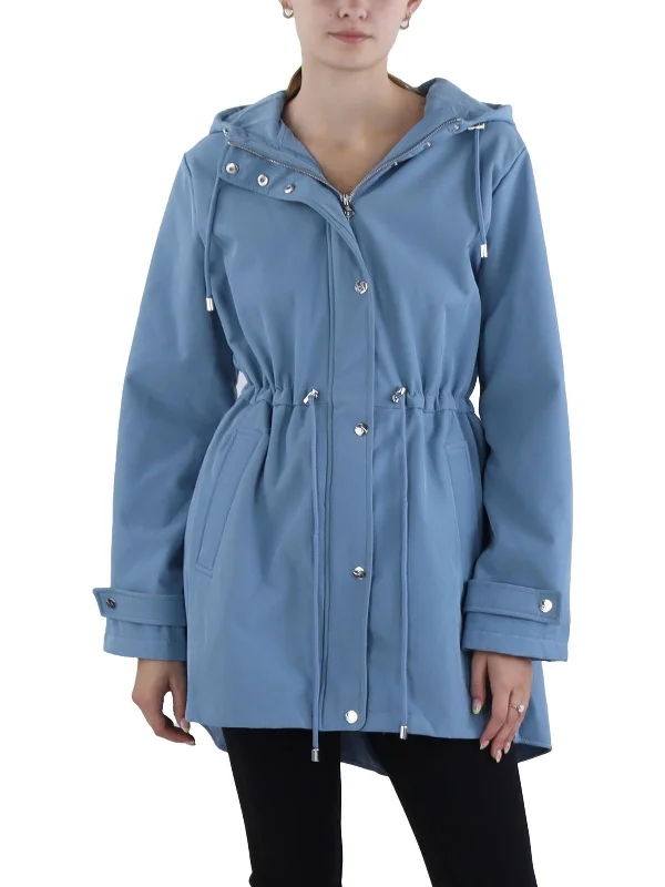 ladies' faux suede jacket -Womens Hooded Cold Weather Soft Shell Jacket