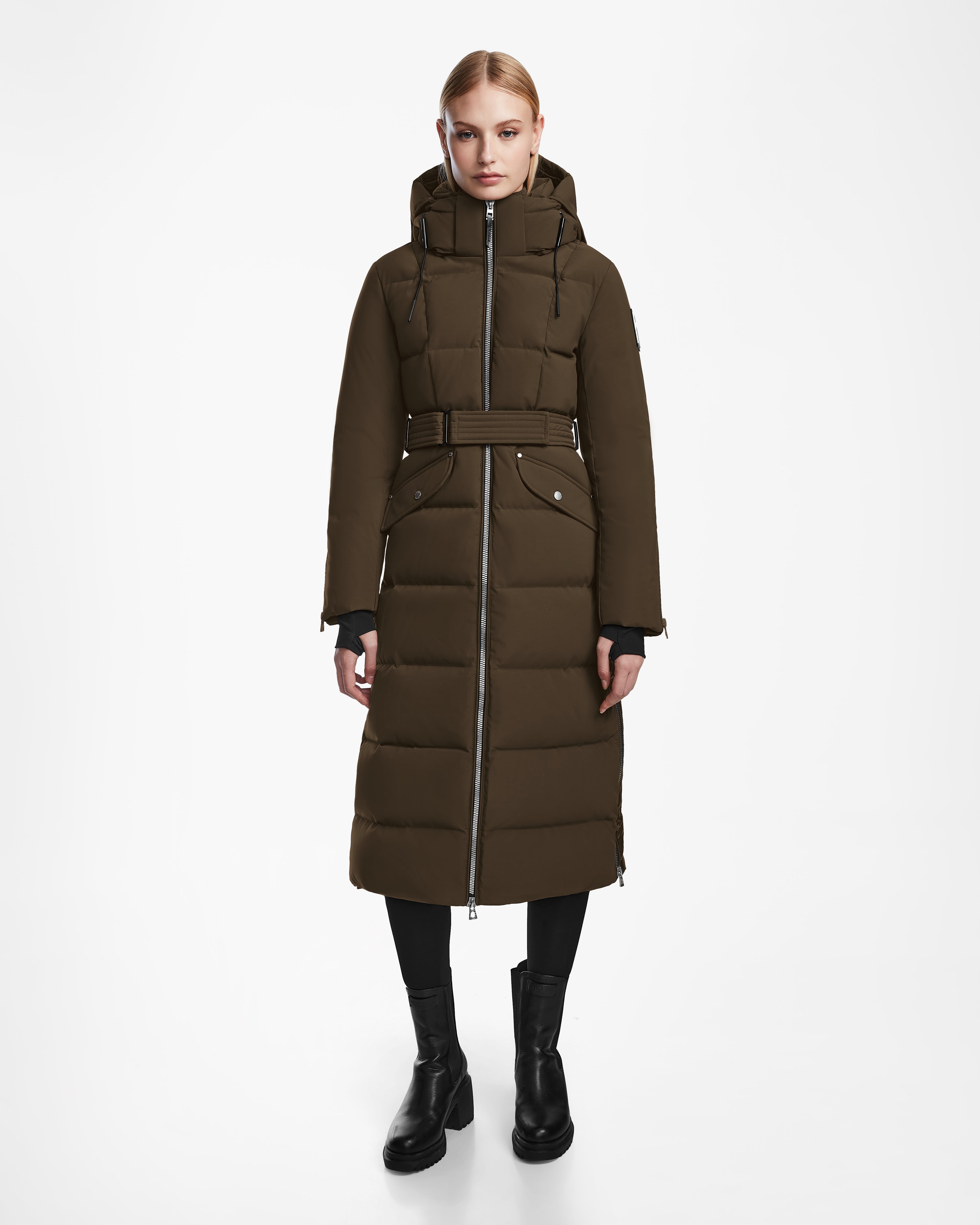 double-layered long coat for women -CALI - 8123600 Army