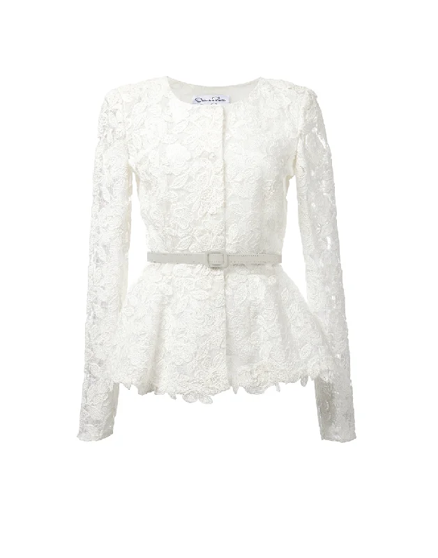 women's mid-length wool coat -Lace Jacket