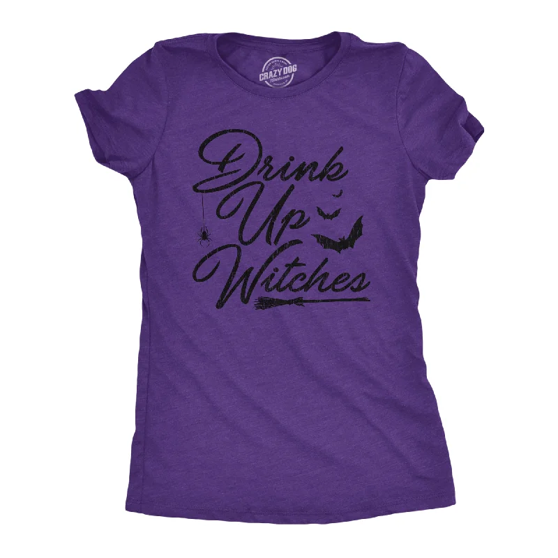 trendy puff sleeve crop top for ladies -Drink Up Witches Women's T Shirt