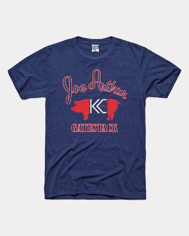 soft cotton t-shirt for women -Kansas City Joe Arthur Gatestack BBQ Navy T-Shirt