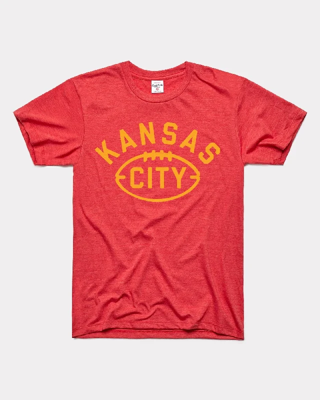 stylish smocked top for ladies -Kansas City Arch Football Red T-Shirt