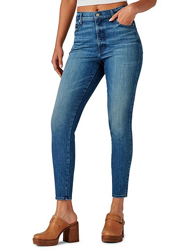 ladies' tapered leg denim pants -Womens High-Rise Ankle Skinny Jeans