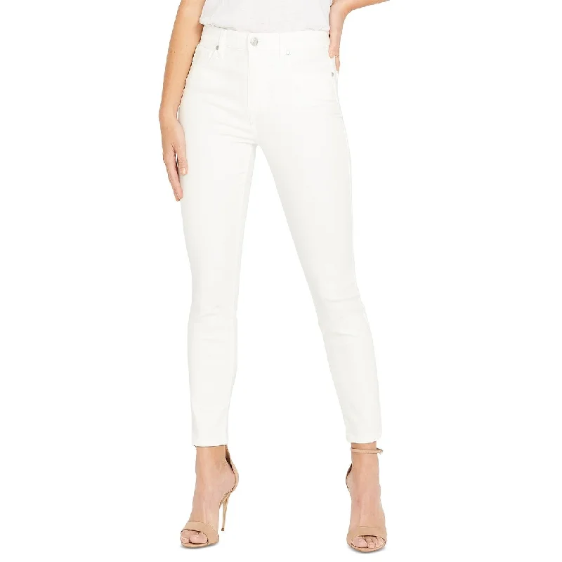 women's bootcut stretch denim -Buffalo Women's David Bitton Leilah Semi High-Rise Skinny Jeans White Size 26