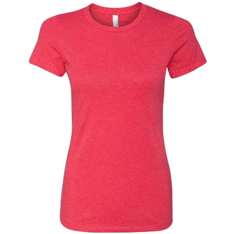 fashionable twisted hem top for women -Next Level Women's Red CVC Crew Tee