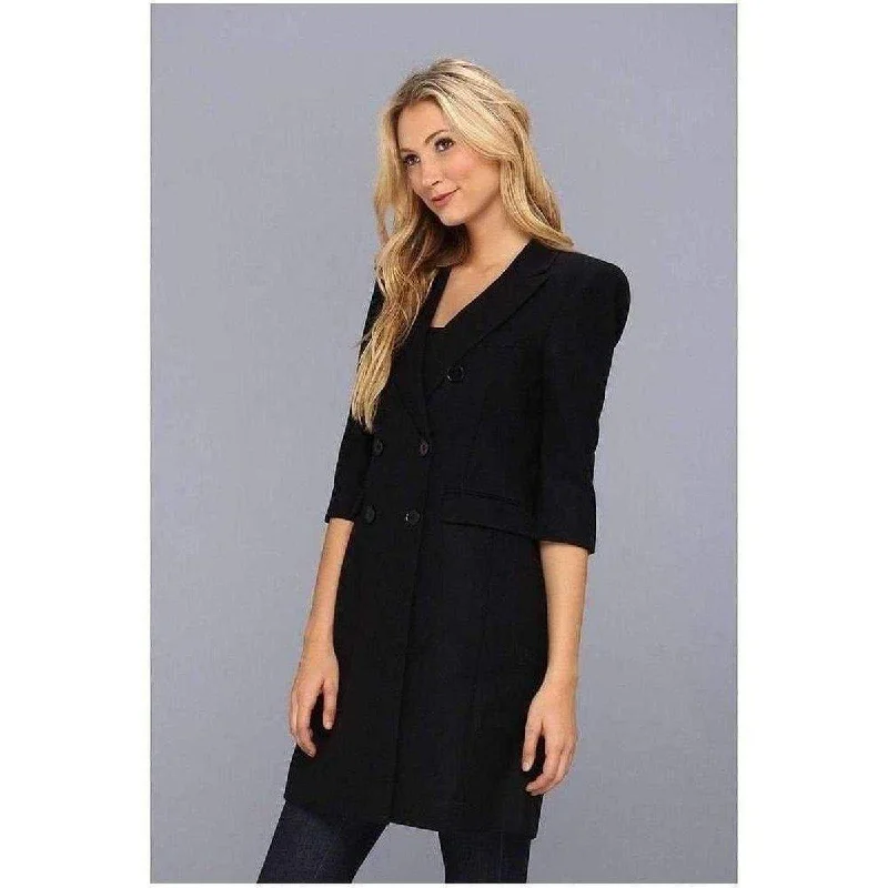 women's classic pea coat -Black Wool Jacket