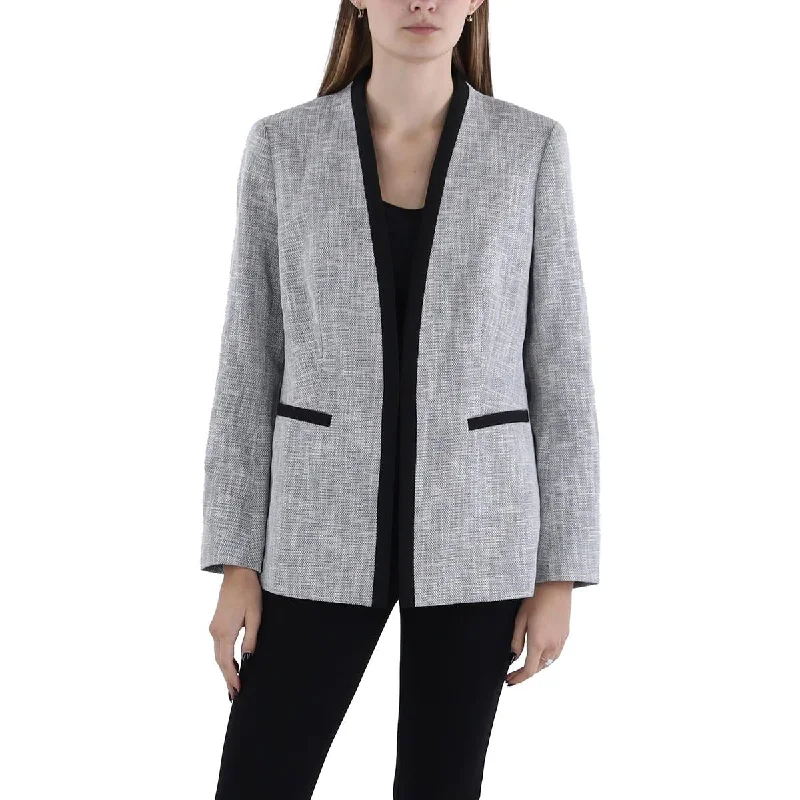 stylish leather jacket for women -Anne Klein Womens   Textured Wear To Work Open-Front Blazer