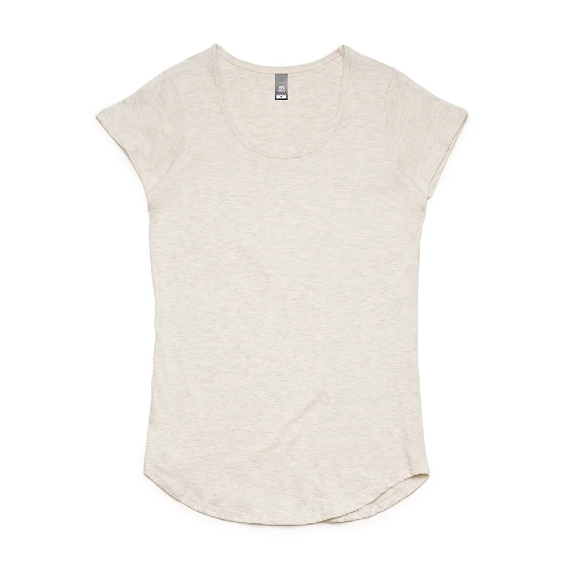 trendy mesh panel top for ladies -AS Colour Women's Oatmeal Marle Mali Tee