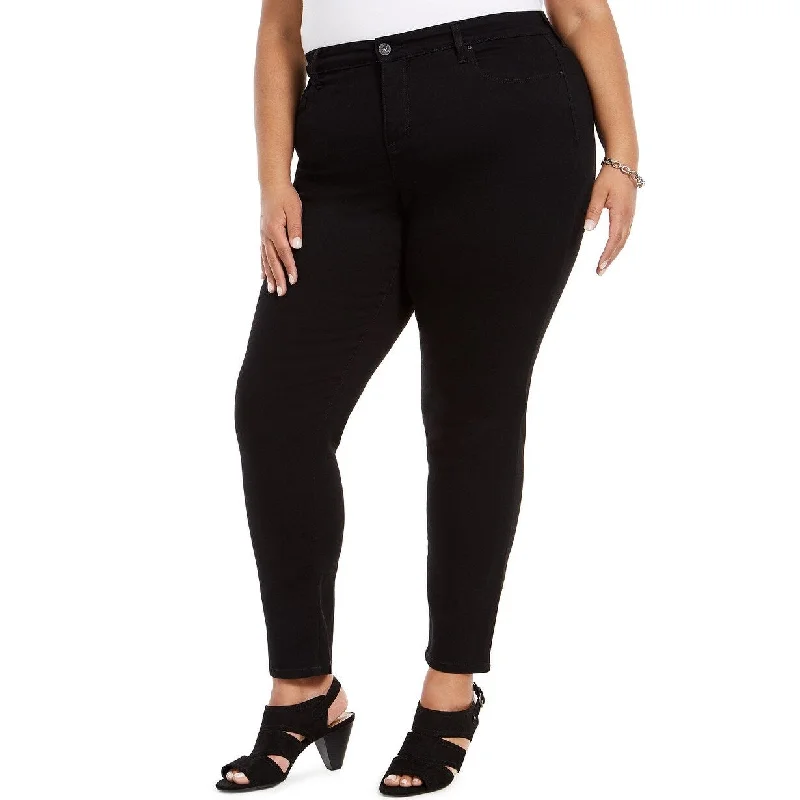 women's straight-leg denim pants -Style & Co Women's Plus Size Curvy Skinny-Fit Jeans Black Size 24