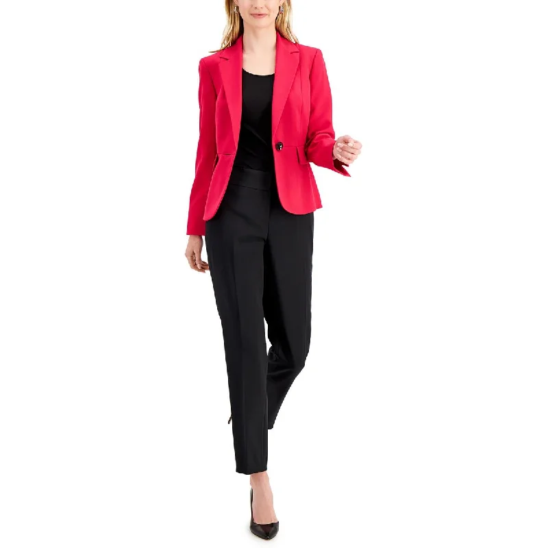 sophisticated evening coat for women -Le Suit Womens Petites Knit Long Sleeves One-Button Blazer