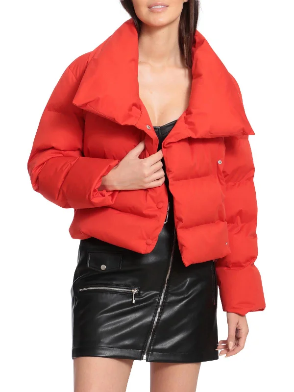 winter-ready faux shearling jacket for women -Womens Quilted Cold Weather Puffer Jacket