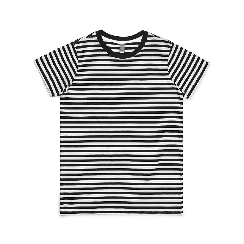 soft-touch modal t-shirt for women -AS Colour Women's Black/White Maple Stripe Tee