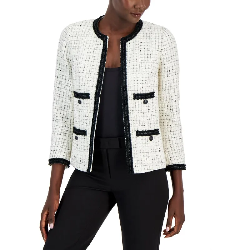 sophisticated evening coat for women -Anne Klein Womens   Wool-Blend Work Day Wear Collarless Blazer