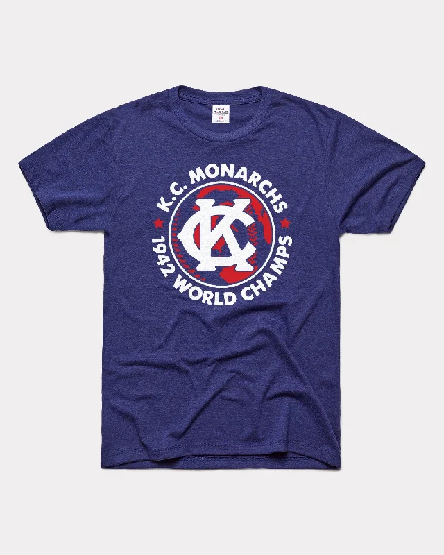 ultra-soft stretch top for women -KC Monarchs '42 Champs Navy T-Shirt