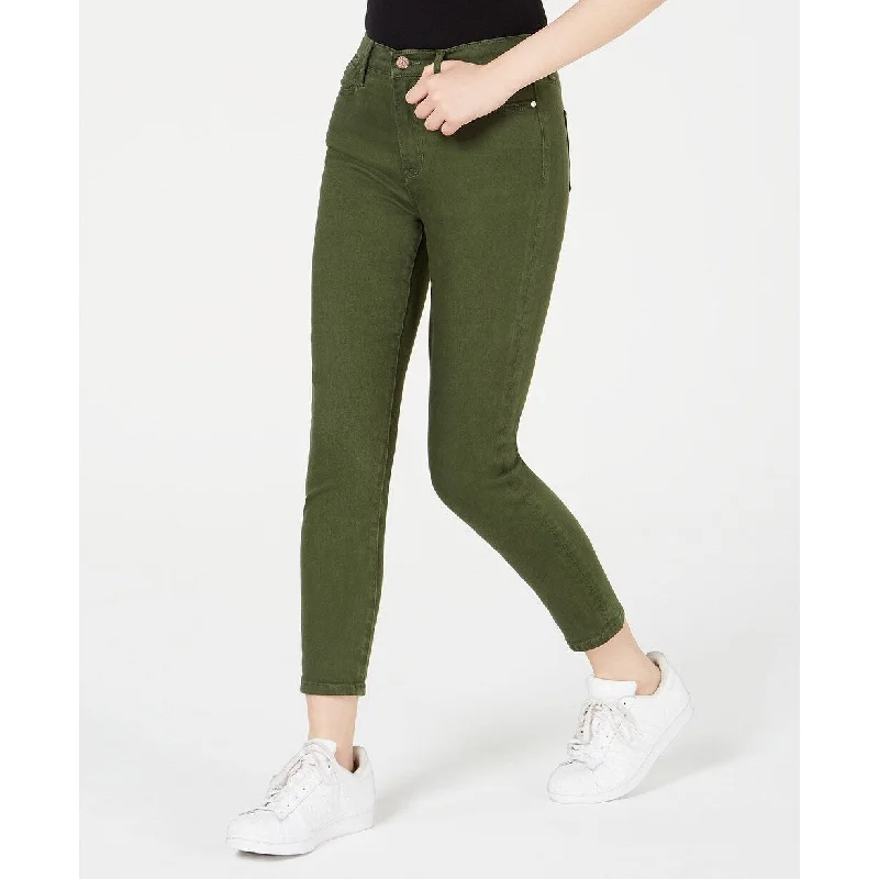 wide-legged retro jeans for ladies -Celebrity Pink Juniors' High-Rise Colored Skinny Ankle Jeans Green Size 1