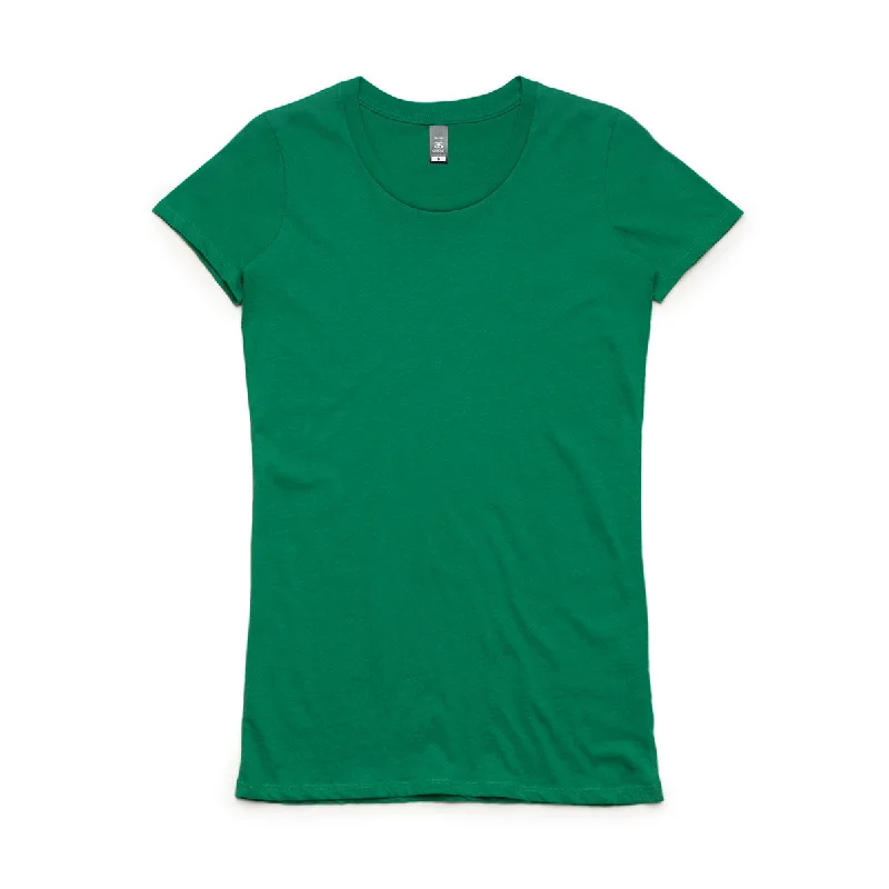 fitted ribbed blouse for women -AS Colour Women's Kelly Green Wafer Tee