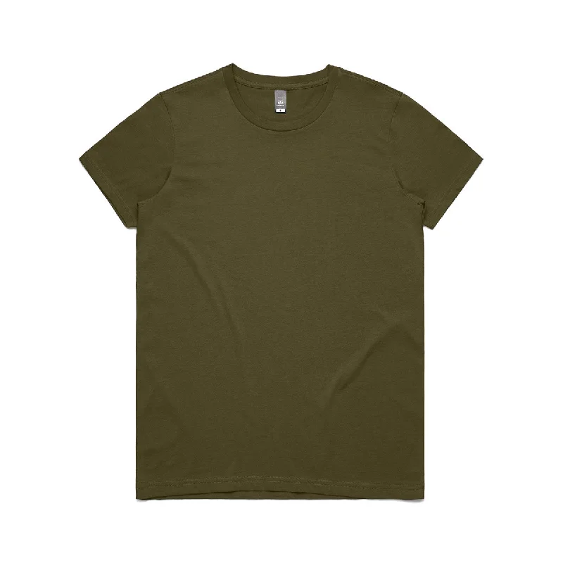 off-the-shoulder ruffle top for women -AS Colour Women's Army Maple Tee