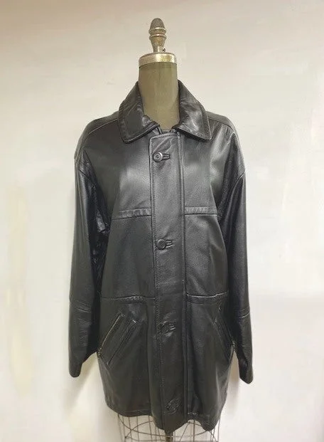 casual oversized shacket for women -Men's Leather Car Coat- Style #AB108ZBC