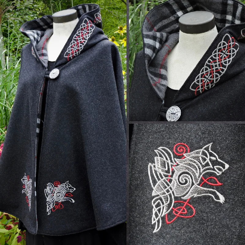 versatile trench coat for ladies -Celtic Wolf