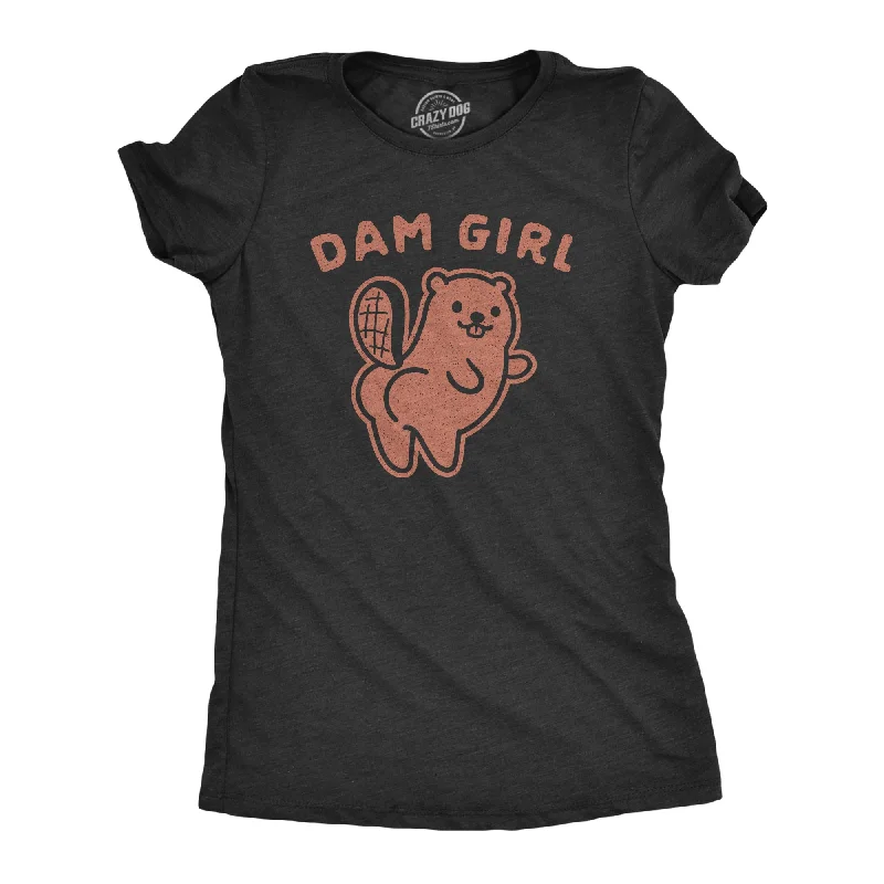 ladies' henley button t-shirt -Dam Girl Women's T Shirt