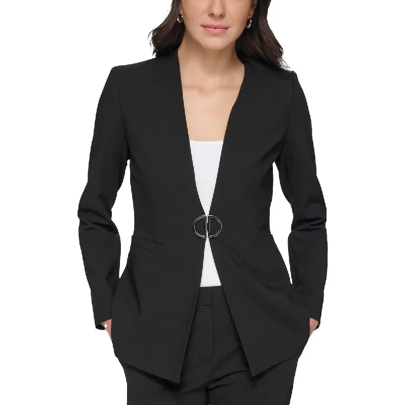 women's lightweight jacket -DKNY Womens Petites Suit Separate Work Wear Collarless Blazer