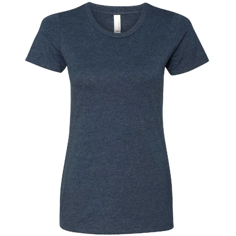 casual relaxed-fit blouse for women -Next Level Women's Midnight Navy CVC Crew Tee