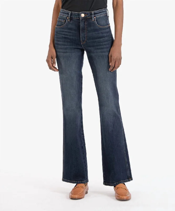 ladies' slim bootcut jeans -Ana High Rise Fab Ab Flare Jeans In Dark Wash