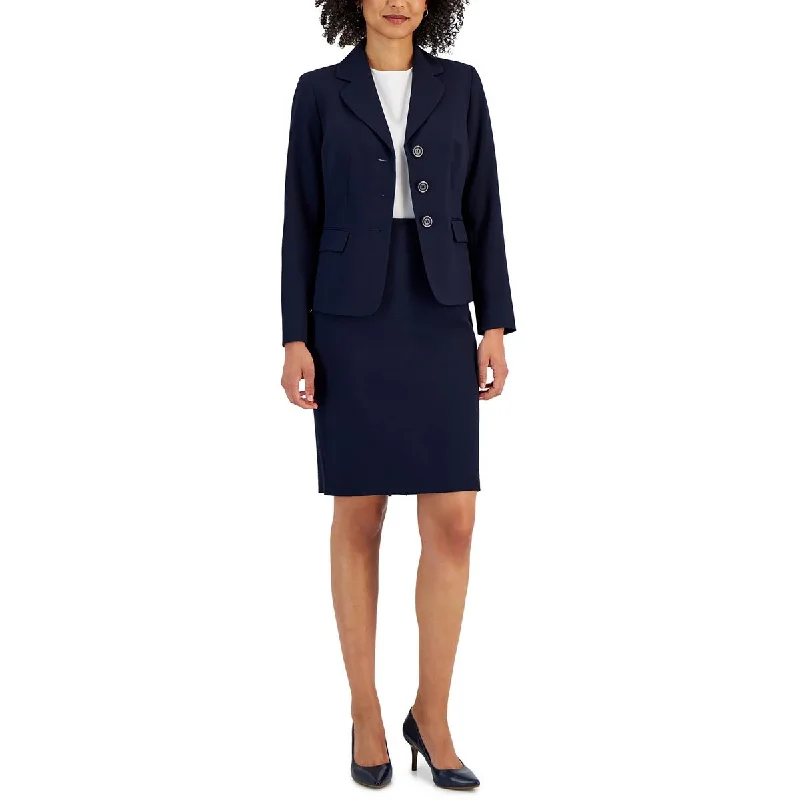 women's slim fit blazer -Le Suit Womens Woven Long Sleeves Double-Breasted Blazer