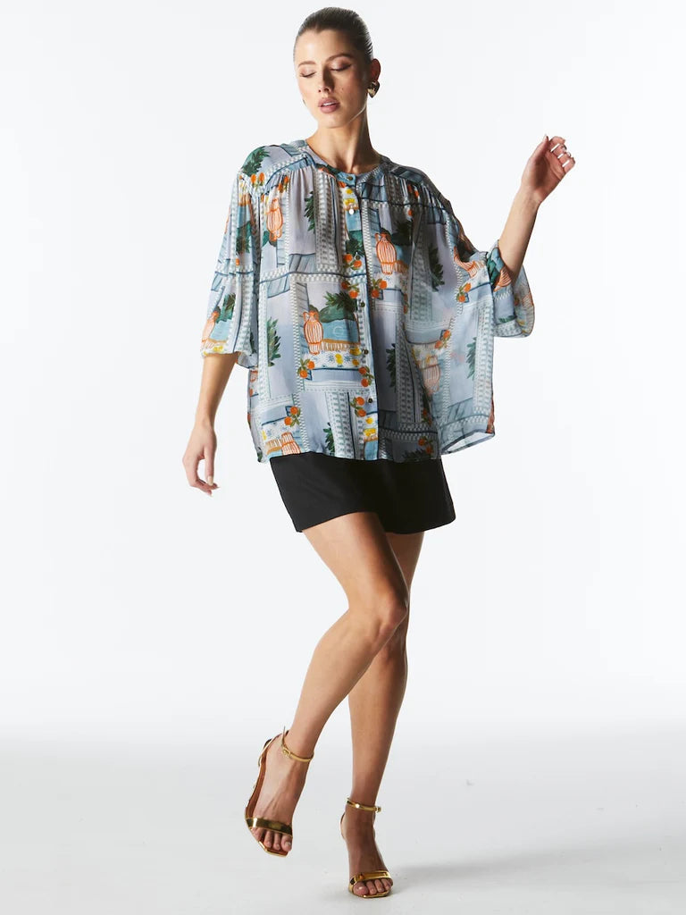 stylish wrap top for ladies -The Terrace Blouse - Postcard