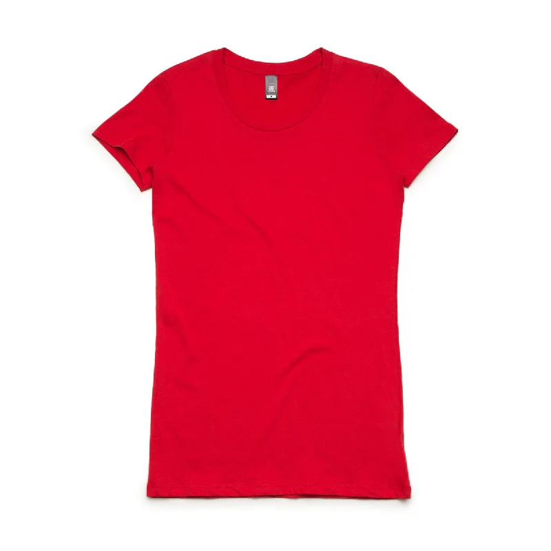 women's minimalist turtleneck top -AS Colour Women's Red Wafer Tee