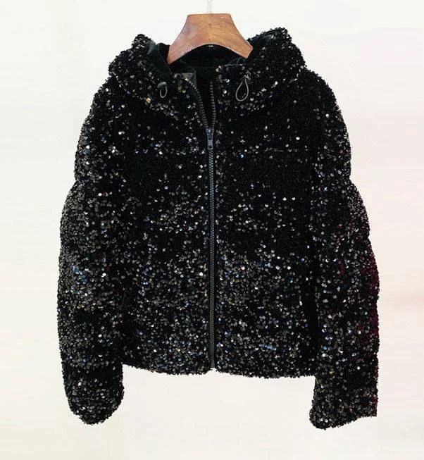 lightweight packable jacket for women -Tailor Beaded Duck Down Jacket