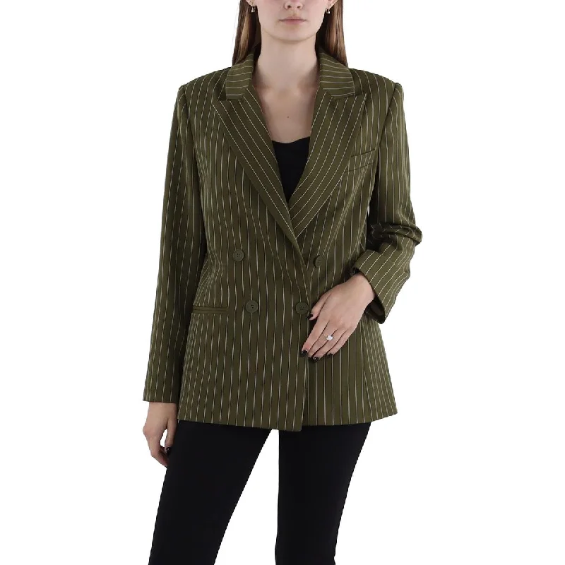 women's slim fit blazer -Tahari ASL Womens Pinstripe Suit Separate Double-Breasted Blazer