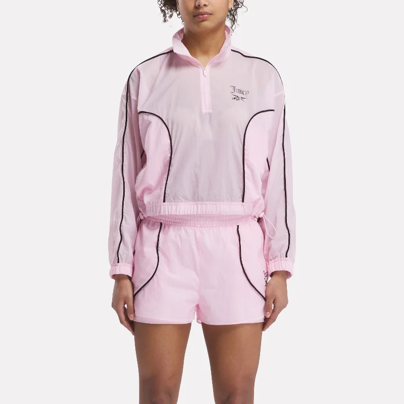 urban style cropped puffer jacket -Reebok X Juicy Couture Track Jacket Luster Pink