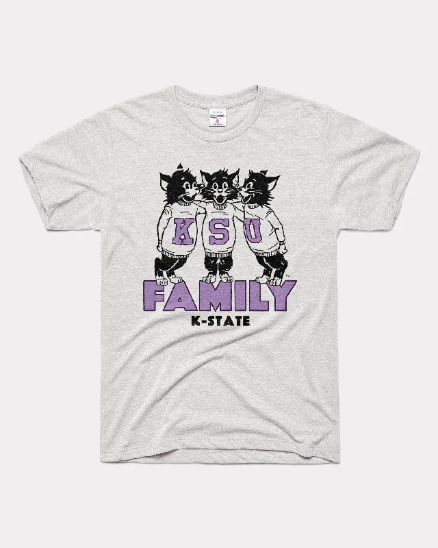 ladies' short sleeve wrap blouse -KSU Family K-State Wildcats Ash Grey T-Shirt