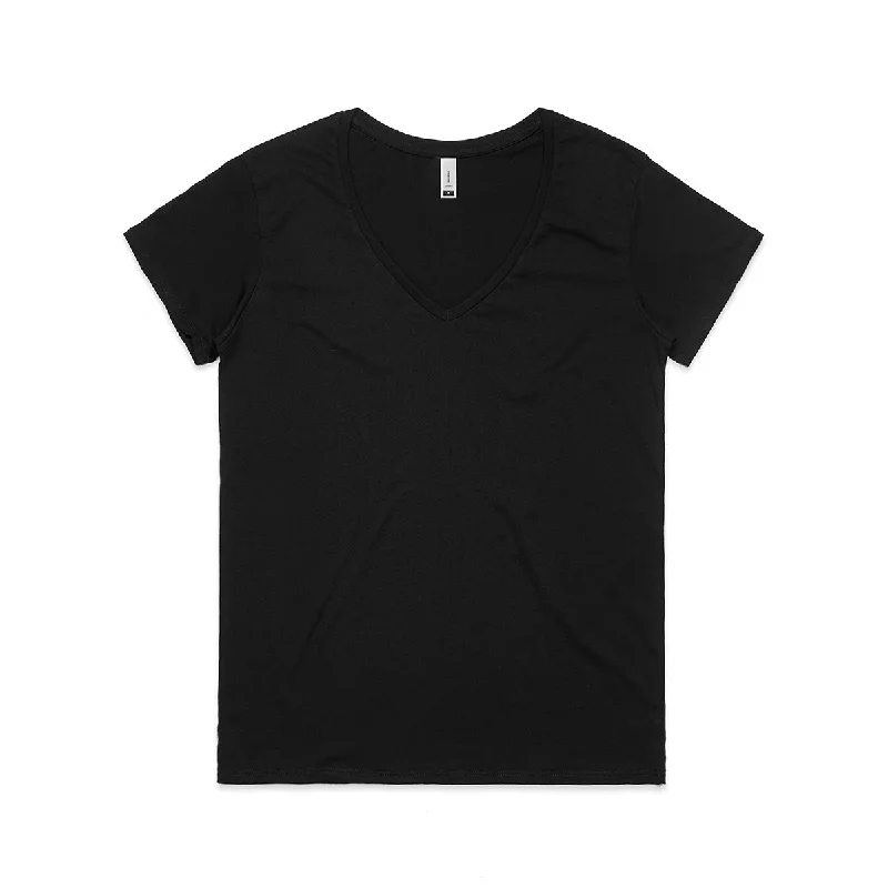 stylish smocked top for ladies -AS Colour Women's Black Brea V-Neck Tee