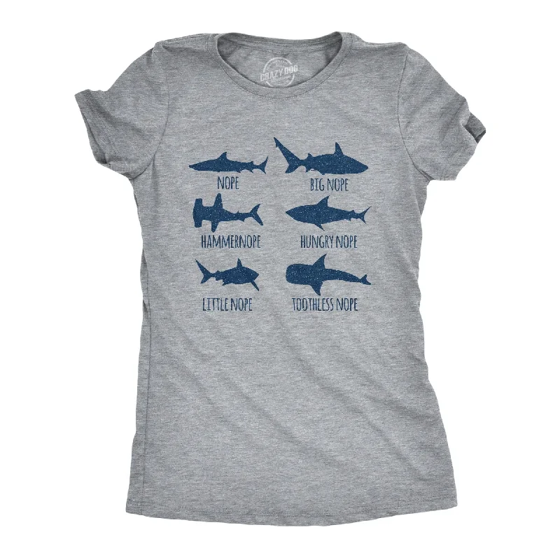 breathable workout top for women -Shark Nope Women's T Shirt