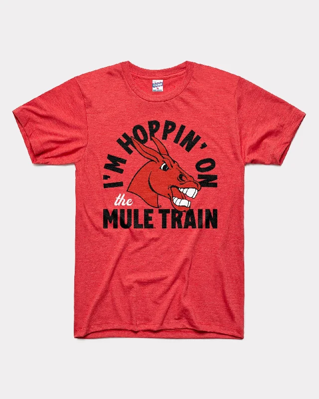 ladies' lightweight summer top -I'm Hoppin' On the Mule Train Red T-Shirt