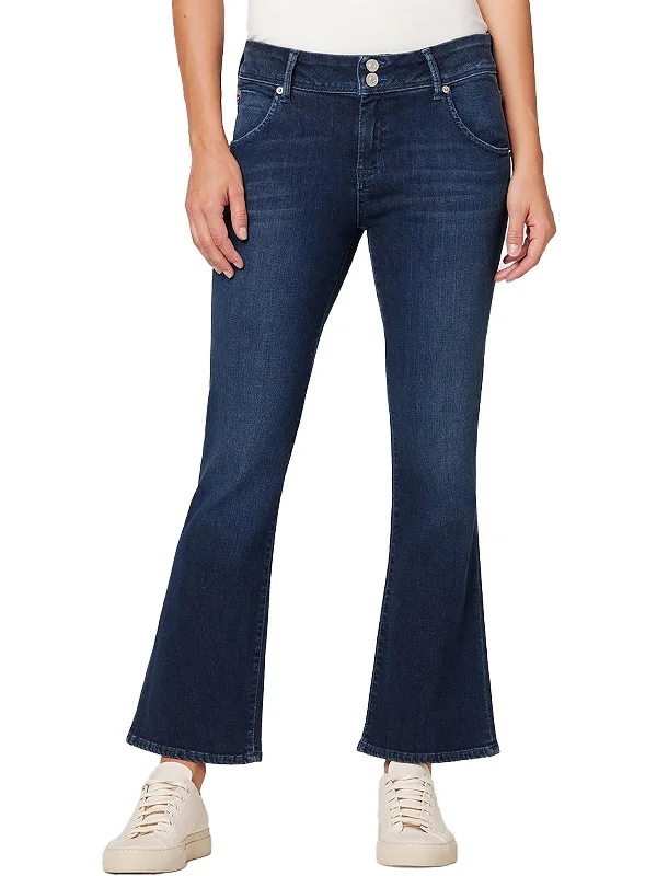 ladies' slim bootcut jeans -Collin Womens Mid-Rise Cropped Bootcut Jeans