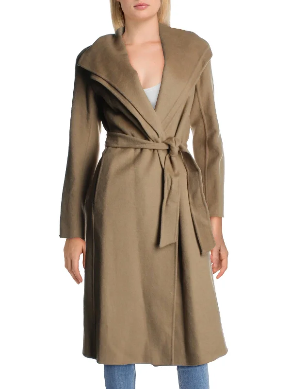 sophisticated evening coat for women -Elliott Womens Wool Blend Dressy Double Face Coat