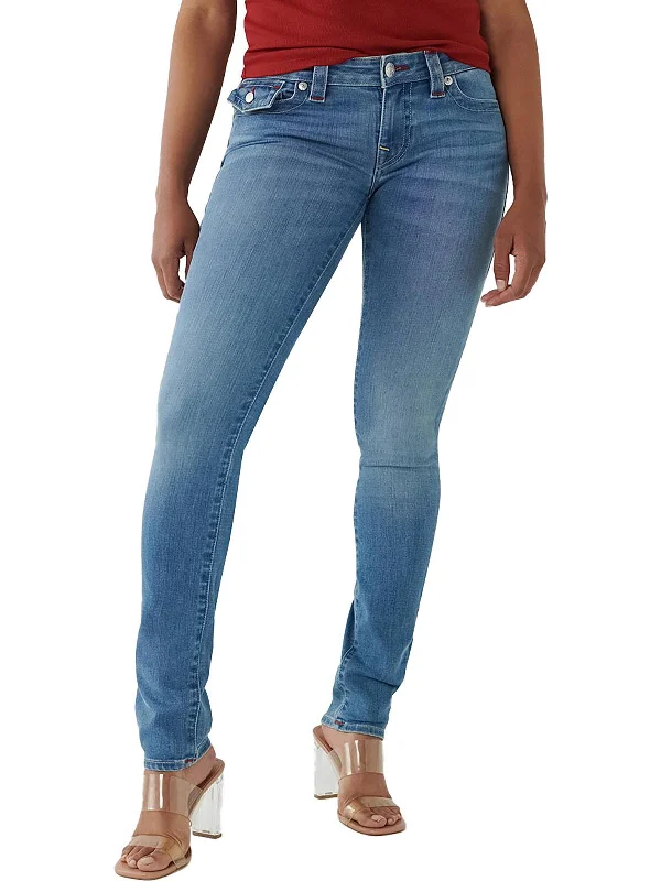 women's distressed cropped jeans -Stella Womens Low Rise Stretch Skinny Jeans