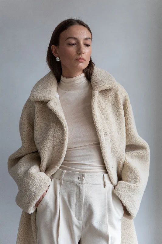 women's varsity bomber jacket -SHERPA COAT