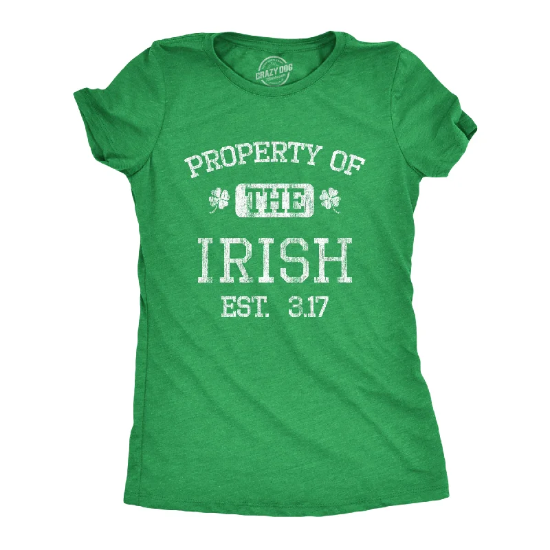 stylish cutout shoulder top for women -Property Of The Irish Women's T Shirt