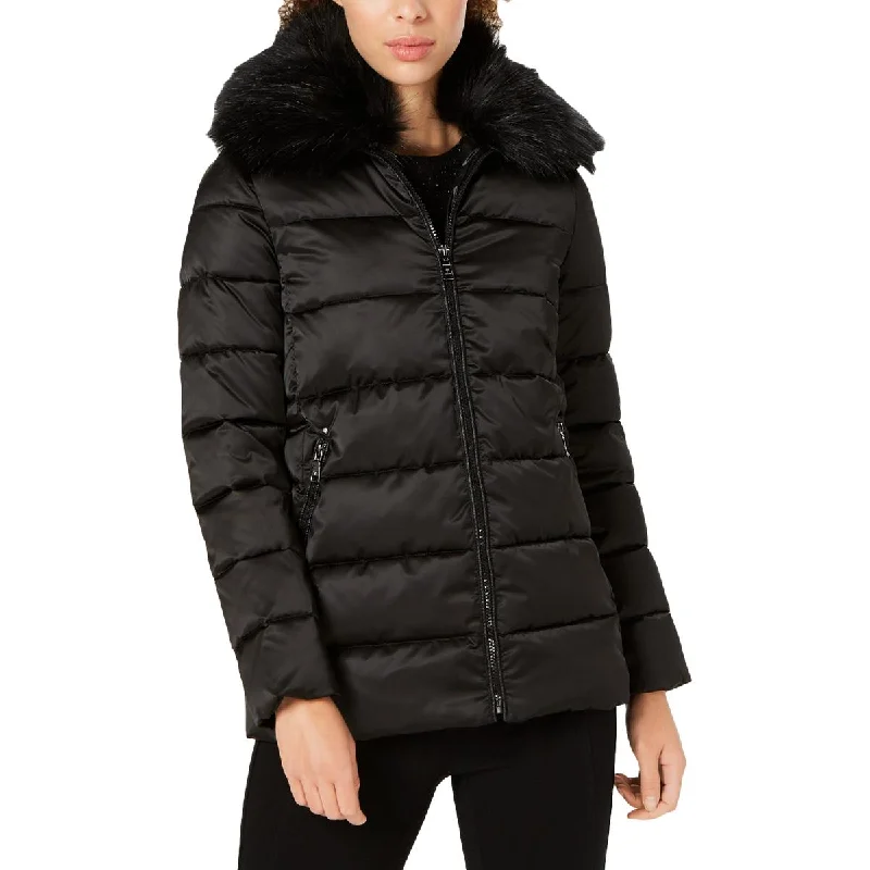 women's lightweight cargo jacket -Gemma Womens Quilted Cold Weather Puffer Coat