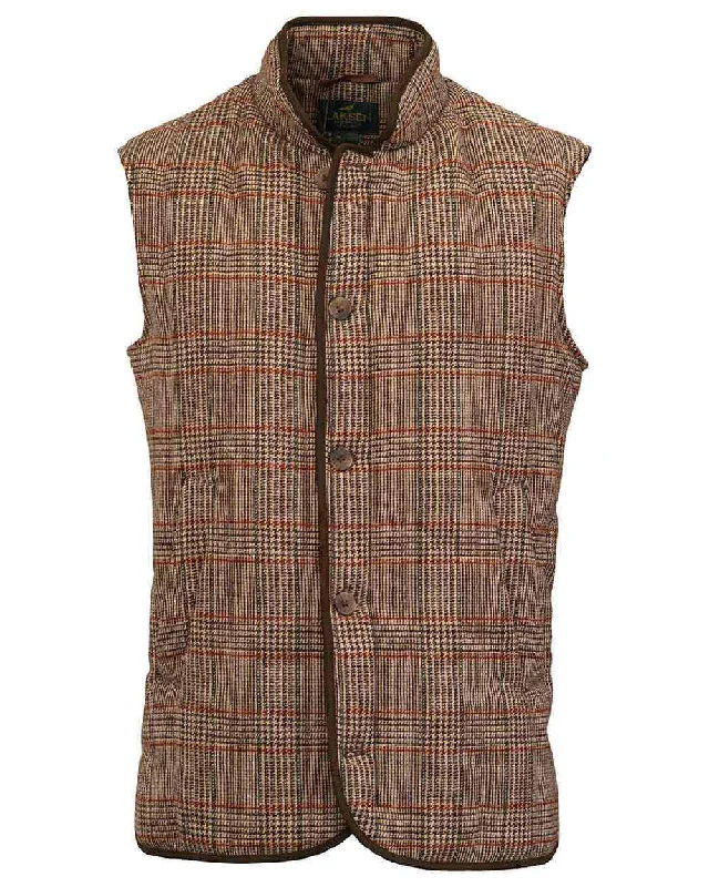 elegant long coat for women -Laksen Cavendish Tweed Vertical Quilted Vest