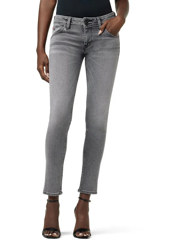 women's denim overalls pants -Collin Womens Mid-Rise Stretch Skinny Jeans